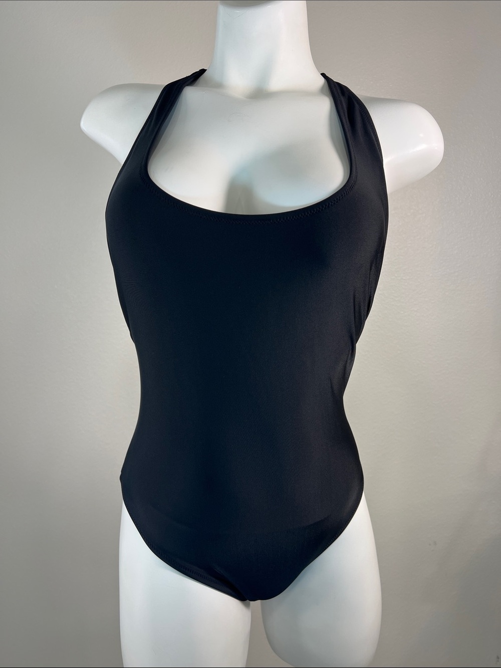 aerie Black Scoop-Neck One Piece Cheekier Swimsuit SMALL